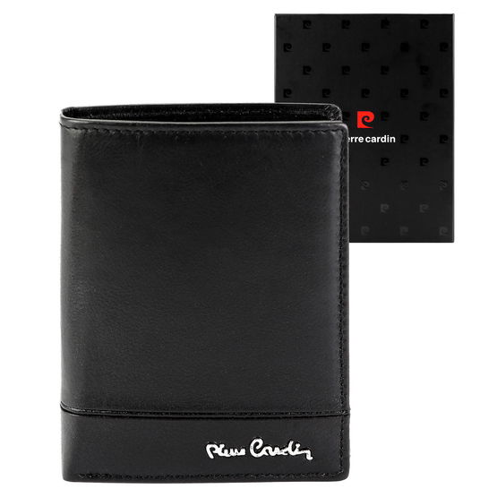 Vyriška juoda odinė piniginė su skyreliais Pierre Cardin (GG56241)