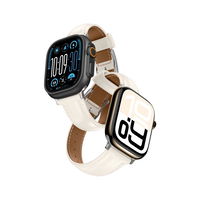 Odinė smėlio spalvos apyrankė Apple Watch 45–49 mm AmazingThing