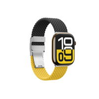 Laikrodžio dirželis Apple Watch geltonai juodas pynimo stiliaus AmazingThing
