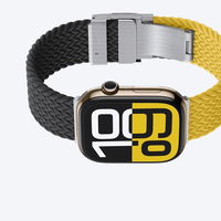 Laikrodžio dirželis Apple Watch geltonai juodas pynimo stiliaus AmazingThing