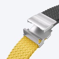Laikrodžio dirželis Apple Watch geltonai juodas pynimo stiliaus AmazingThing