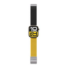 Laikrodžio dirželis Apple Watch geltonai juodas pynimo stiliaus AmazingThing