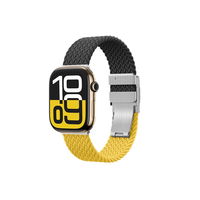 Laikrodžio dirželis Apple Watch geltonai juodas pynimo stiliaus AmazingThing