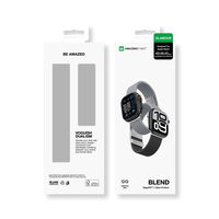 Laikrodžio dirželis Apple Watch 45–49 mm pilkas–juodas pynimo rašto AmazingThing