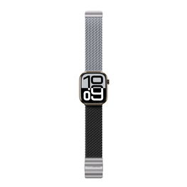 Laikrodžio dirželis Apple Watch 45–49 mm pilkas–juodas pynimo rašto AmazingThing