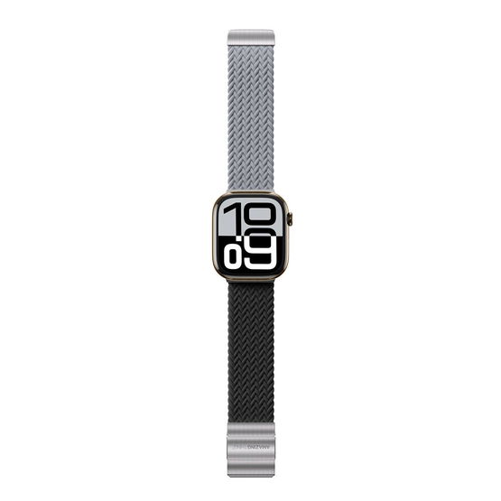 Laikrodžio dirželis Apple Watch 45–49 mm pilkas–juodas pynimo rašto AmazingThing