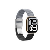 Laikrodžio dirželis Apple Watch 45–49 mm pilkas–juodas pynimo rašto AmazingThing