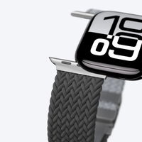 Laikrodžio dirželis Apple Watch 45–49 mm pilkas–juodas pynimo rašto AmazingThing