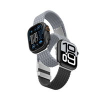 Laikrodžio dirželis Apple Watch 45–49 mm pilkas–juodas pynimo rašto AmazingThing