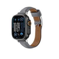 Odinė pilka laikrodžio apyrankė Apple Watch 45–49 mm AmazingThing