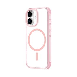 Permatomas rožinis MagSafe“ dėklas iPhone 16 Plus AmazingThing