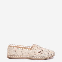 Moteriškos smėlio spalvos nėriniuotos espadrilės Adelira (BSB38103)