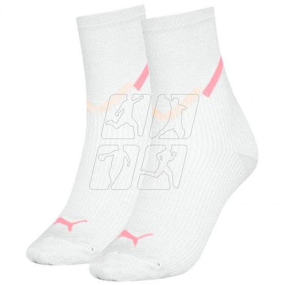 Moteriškos baltos sportinės kojinės su logotipu Puma (2 poros) (SW654802)