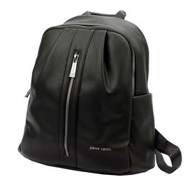 Juoda odinė kuprinė kasdienai su užtrauktuku Pierre Cardin (GG51028)