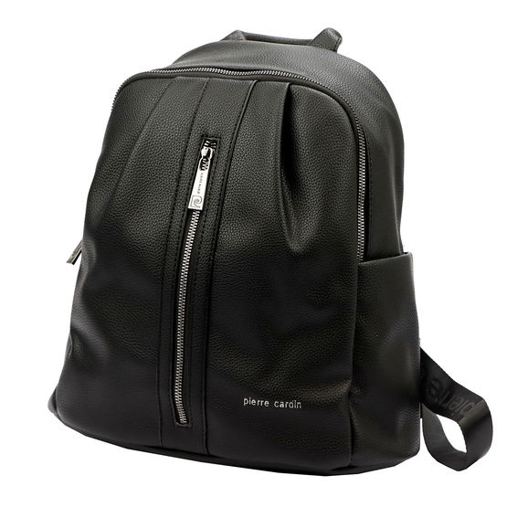 Juoda odinė kuprinė kasdienai su užtrauktuku Pierre Cardin (GG51028)