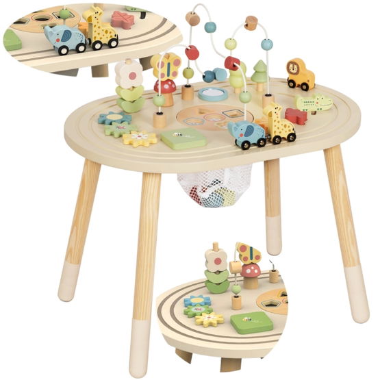 Medinis lavinamasis staliukas vaikams su safari žaidimais Tooky Toy