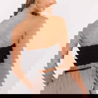 Nėriniuotas juodas bandeau topas vasarai Sublevel