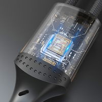 USB-C – Lightning juodas įkrovimo laidas 30W 2m pintas