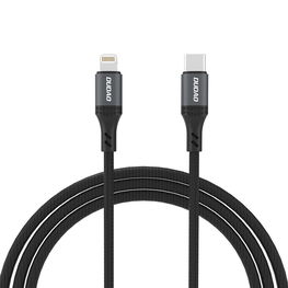 USB-C – Lightning juodas įkrovimo laidas 30W 2m pintas