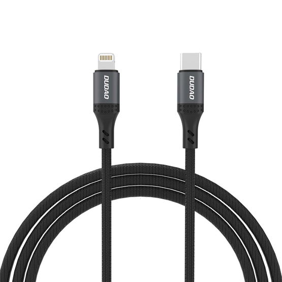USB-C – Lightning juodas įkrovimo laidas 30W 2m pintas