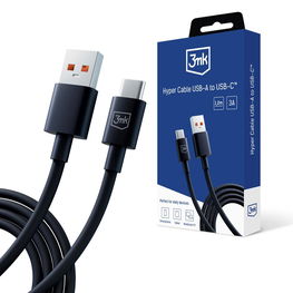 Įkrovimo laidas USB-A į USB-C juodas 1.2 m 5A