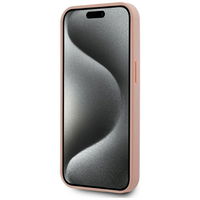 Odinis rožinis iPhone 15 dėklas su MagSafe ir logotipu Karl Lagerfeld