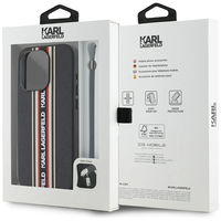 iPhone 15 Pro dėklas raudonas su dirželiu Karl Lagerfeld