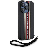 iPhone 15 Pro dėklas raudonas su dirželiu Karl Lagerfeld