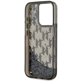 iPhone 15 Pro Max dėklas juodas su blizgučiais ir monograma Karl Lagerfeld