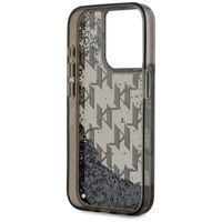 iPhone 15 Pro Max dėklas juodas su blizgučiais ir monograma Karl Lagerfeld