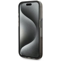 iPhone 15 Pro Max dėklas juodas su blizgučiais ir monograma Karl Lagerfeld