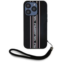 iPhone 15 Pro Max dėklas rožinis su dirželiu Karl Lagerfeld