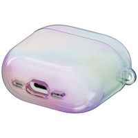 Apsauginis baltas dėklas AirPods 4 su karabinu Uniq Iridescia