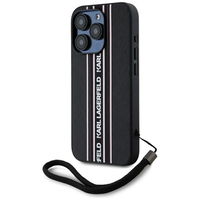iPhone 15 Pro rožinis dėklas su dirželiu Karl Lagerfeld