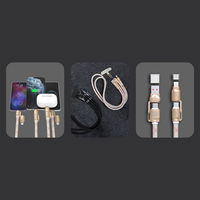 Įkrovimo laidas rožinis 4in1 su USB-C ir Lightning 65W L20MAX