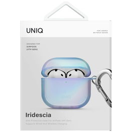 Apsauginis mėlynas dėklas AirPods 4 su karabinu Uniq