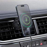 Automobilinis magnetinis laikiklis su belaidžiu įkrovikliu 15W Acefast juodas