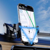 Automobilinis juodas telefono laikiklis su siurbtuku ir 360° sukimu