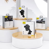 Automobilinis juodas telefono laikiklis su siurbtuku ir 360° sukimu