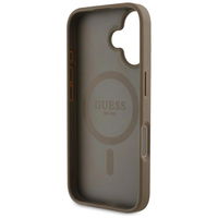 Rudos spalvos iPhone 16 dėklas su MagSafe funkcija Guess