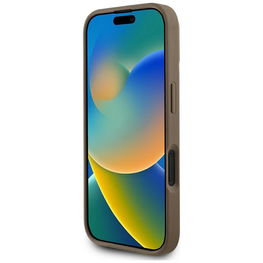 Rudos spalvos iPhone 16 dėklas su MagSafe funkcija Guess