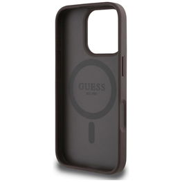 Rudos spalvos iPhone 16 Pro dėklas su MagSafe funkcija Guess