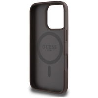 Rudos spalvos iPhone 16 Pro dėklas su MagSafe funkcija Guess