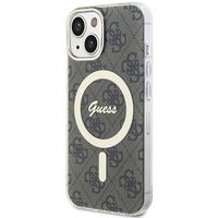 iPhone 15 Plus dėklas su MagSafe ruda apsauginė nugarėlė Guess