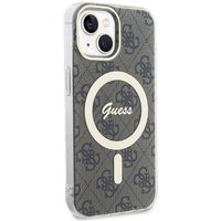 iPhone 15 Plus dėklas su MagSafe ruda apsauginė nugarėlė Guess