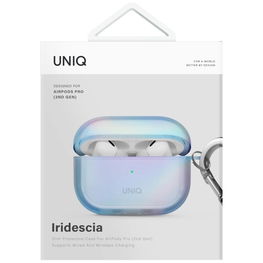 Permatomas mėlynas dėklas AirPods Pro 2 su kabliuku Uniq
