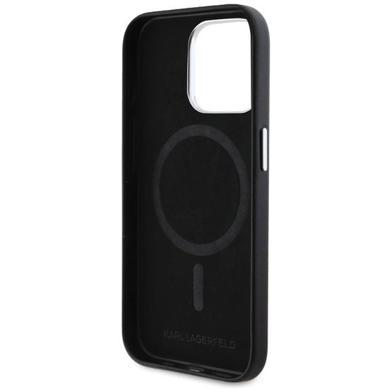 iPhone 15 Pro Max juodas dėklas su MagSafe funkcija Karl Lagerfeld