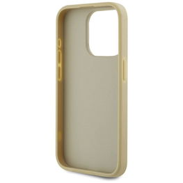 Auksinis silikoninis iPhone 15 Pro Max dėklas su parašu Karl Lagerfeld
