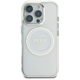 iPhone 16 Pro Max baltas MagSafe dėklas su logotipu Guess
