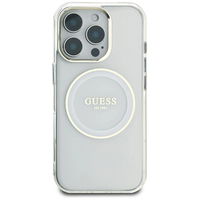 iPhone 16 Pro Max baltas MagSafe dėklas su logotipu Guess